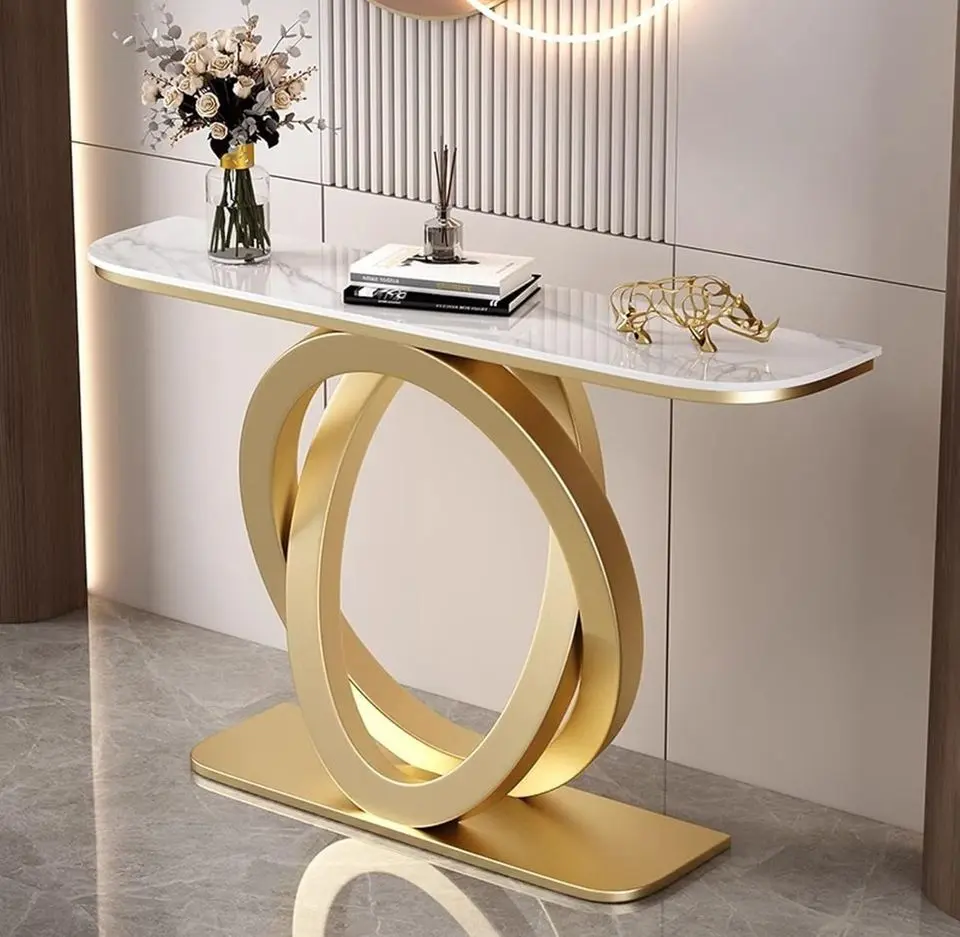 Golden Orbit Sintered Stone Console