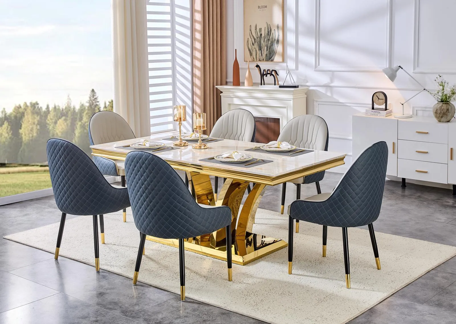 Gold Arc Dining Table